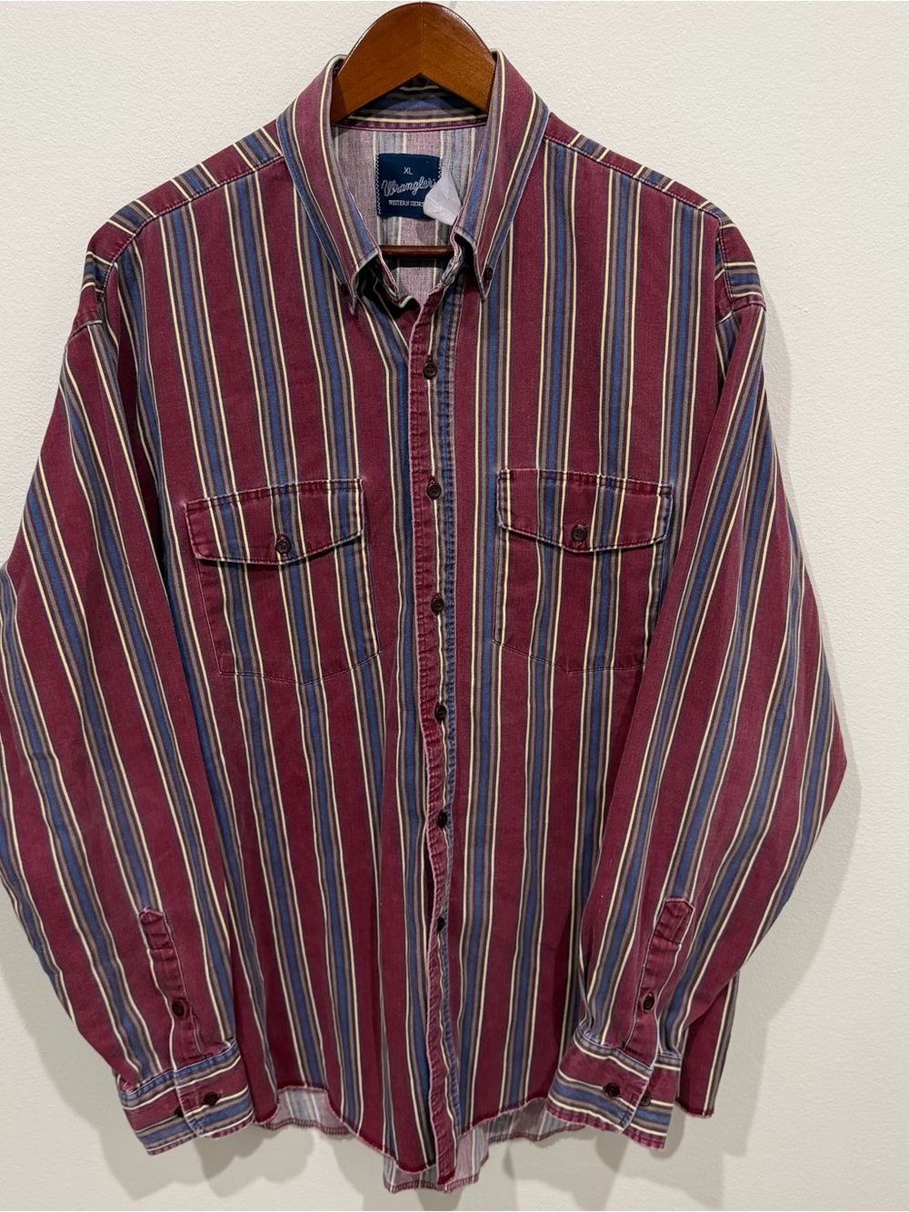 Vintage Wrangler Men’s Striped Button Down Shirt